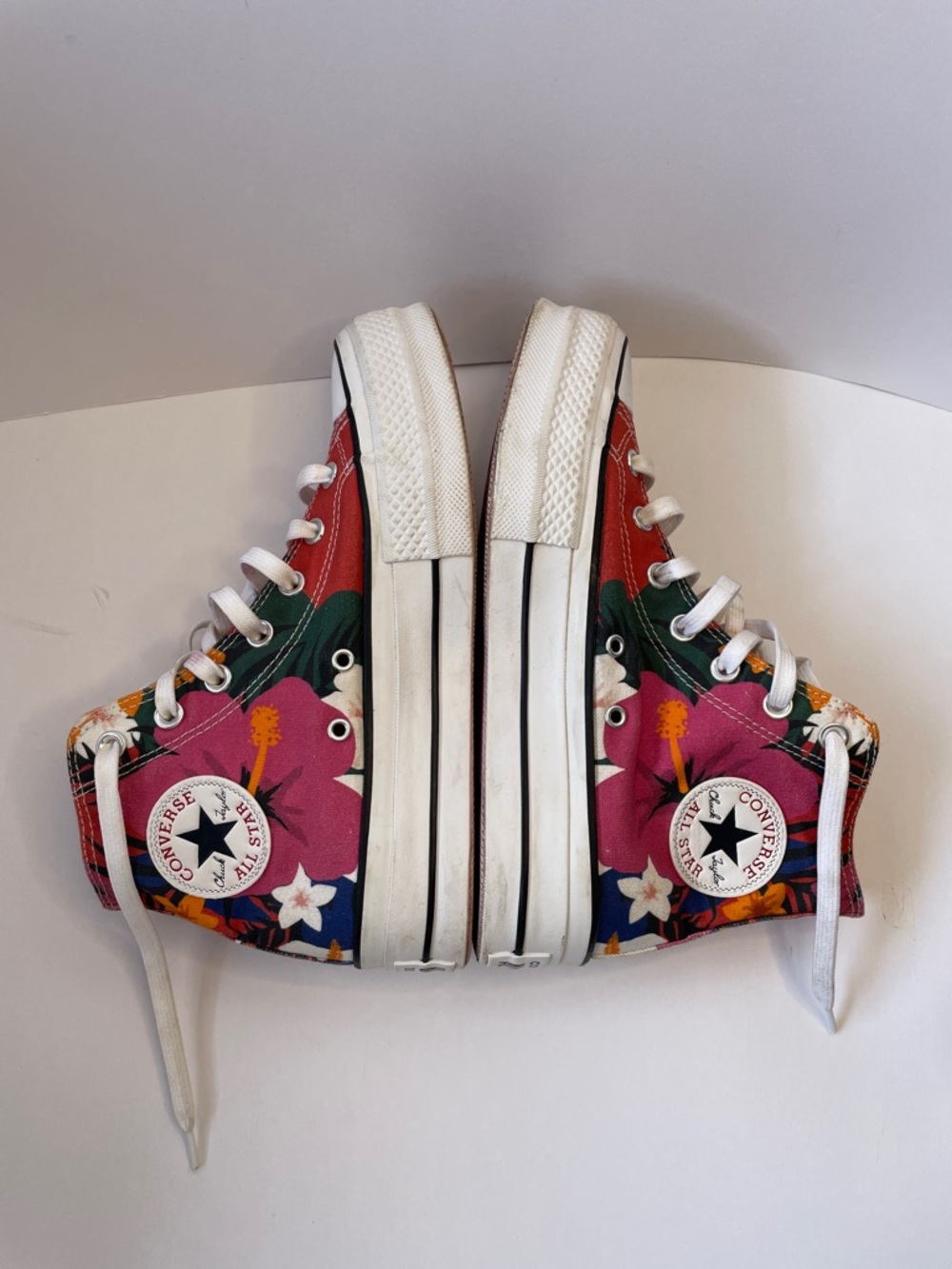 Converse Women’s Chuck Taylor All Star Lift High “Paradise Print”.  Size 7.5 - Picture 5 of 8